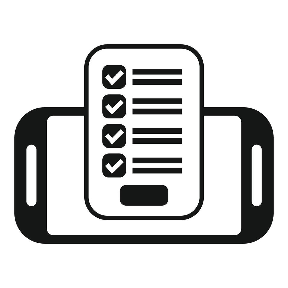 Mobile phone displaying checklist for approving document vector