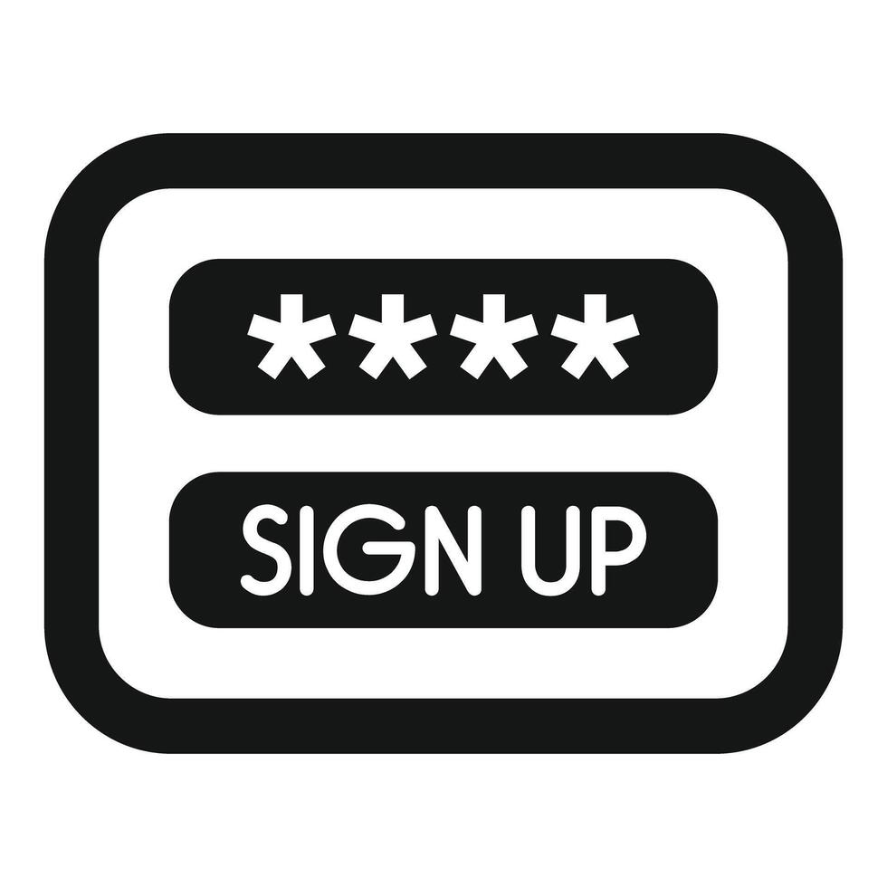 Sign up icon showing password field with asterisks for website or app vector