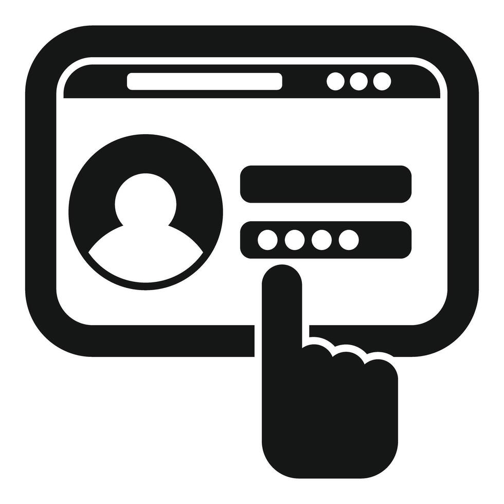 Hand entering password on website login form vector