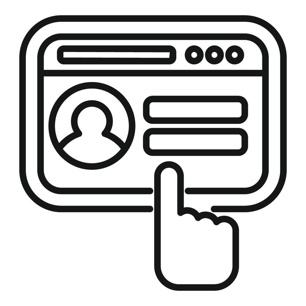 User filling online form with personal data vector