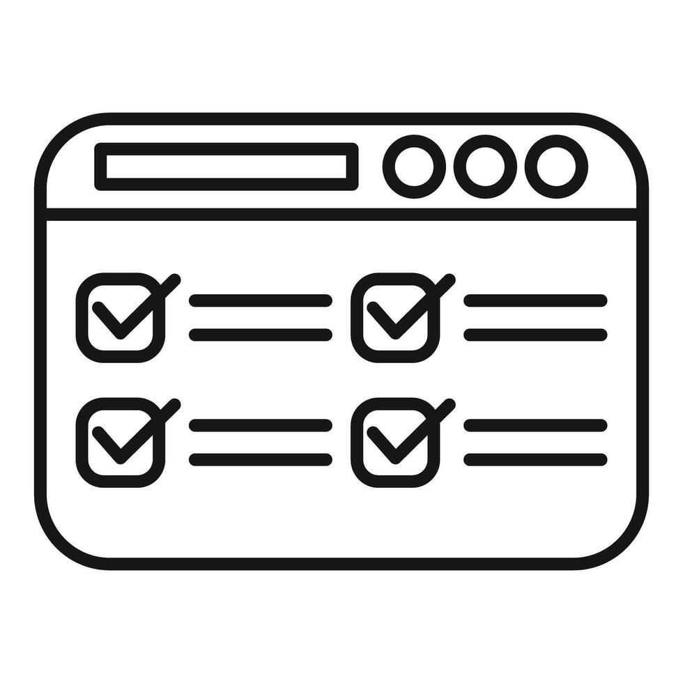 Online survey being filled out with check marks vector