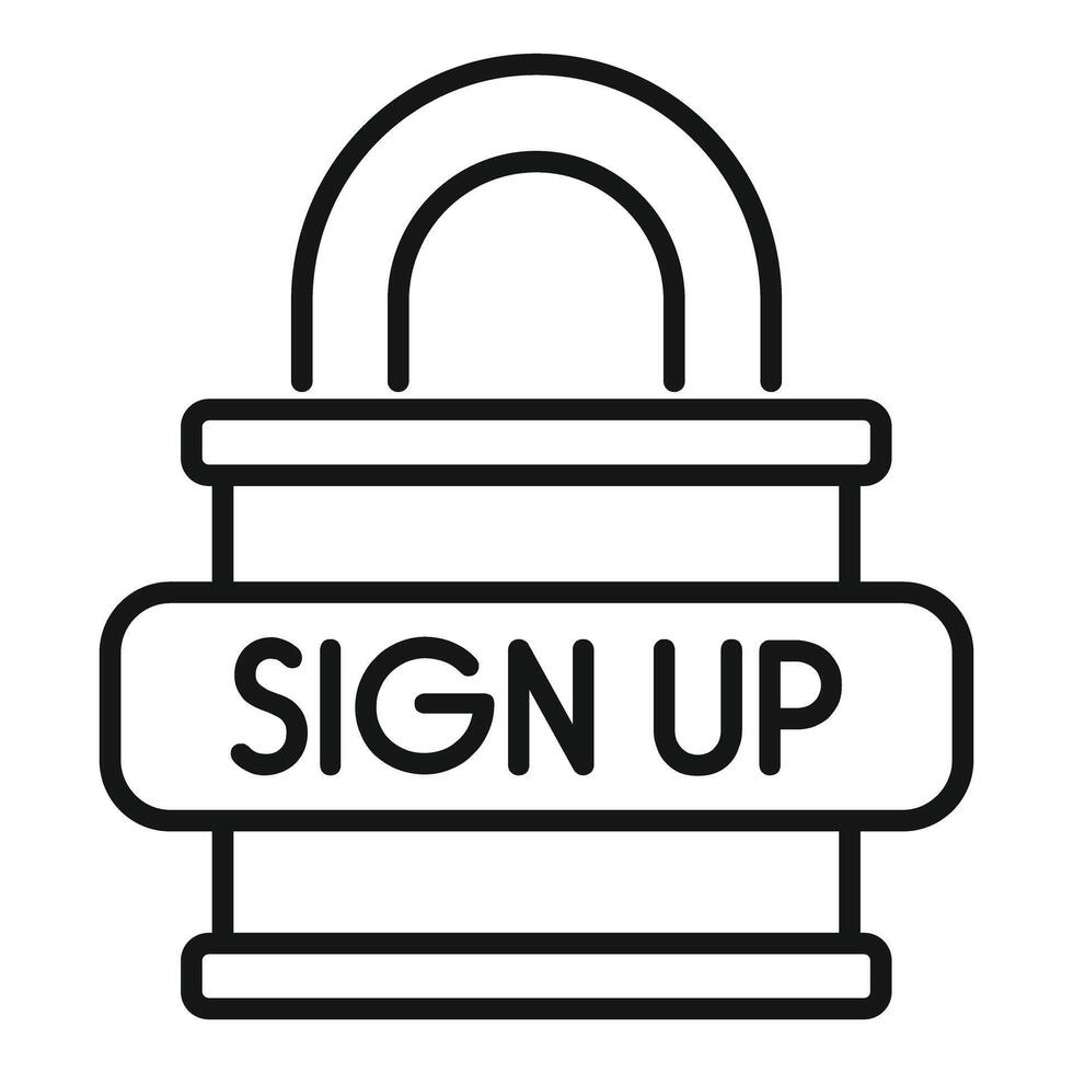 Secure sign up process with padlock icon symbolizing data protection vector