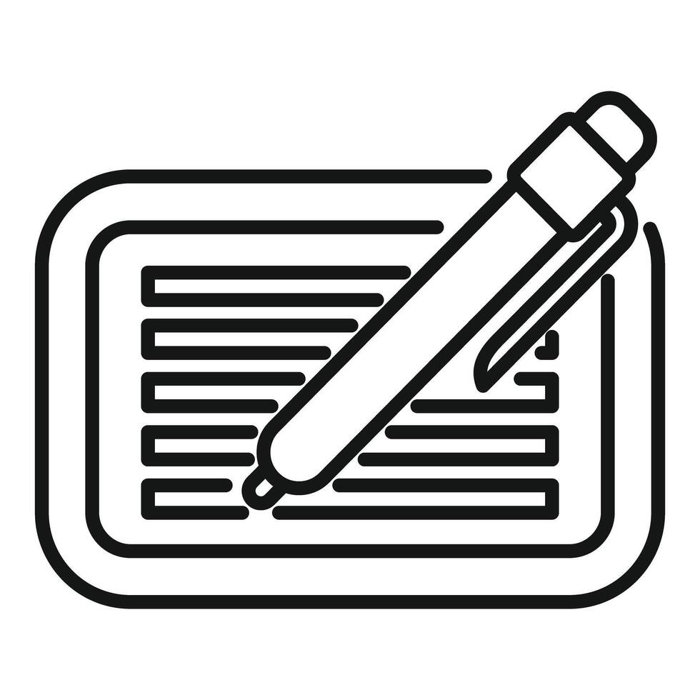 Pen writing on paper taking notes icon vector