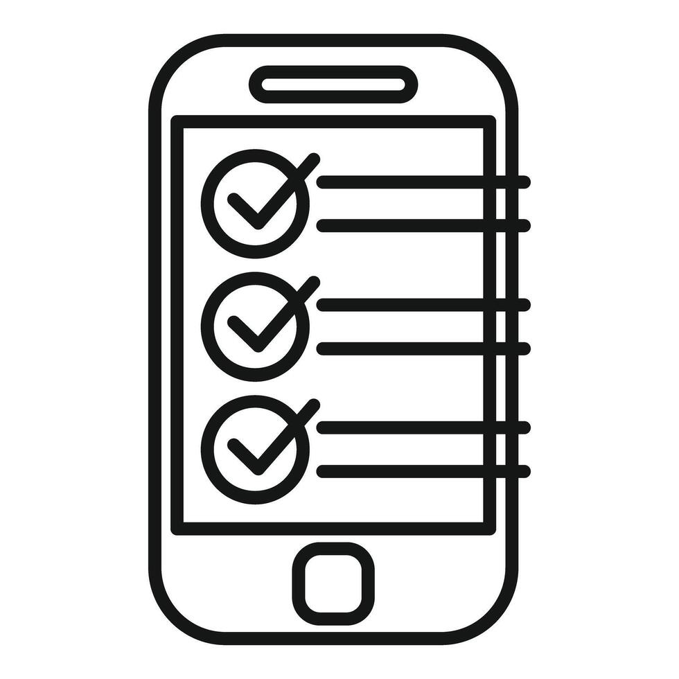 Smartphone showing checklist with checked boxes for task management vector