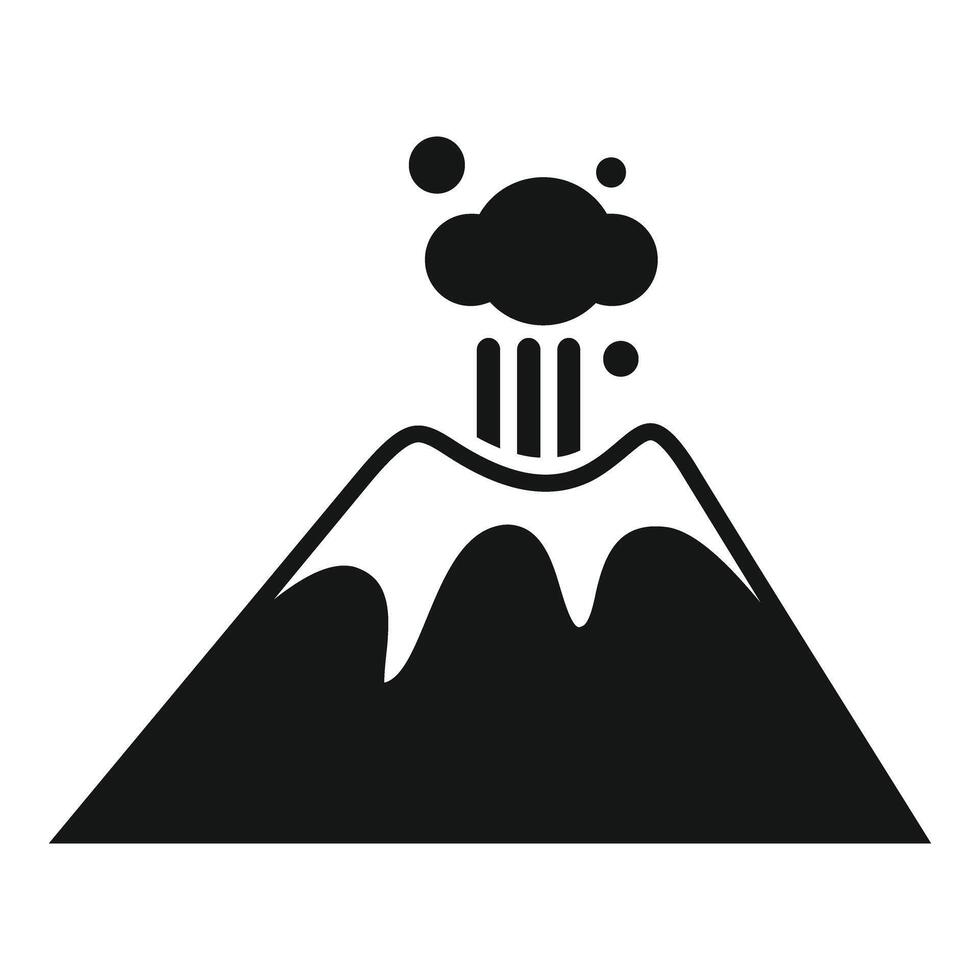 Black volcano erupting with smoke and lava vector