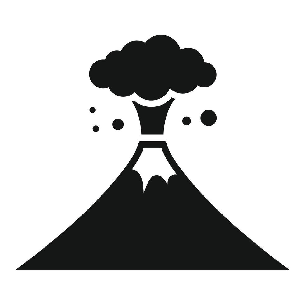 Black volcano erupting with ash cloud in the sky vector