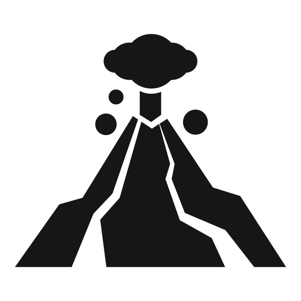 Black volcano erupting with smoke and magma vector