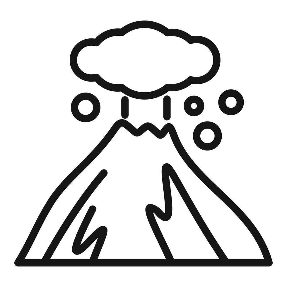 Simple line art illustration of a volcano erupting vector