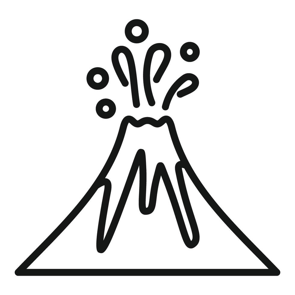 Volcano erupting with magma, ash and smoke coming out vector