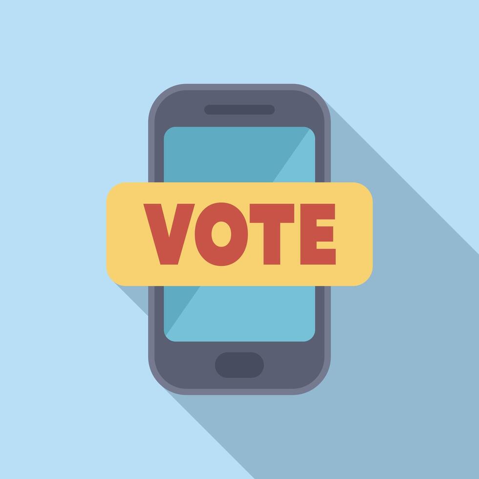 Smartphone showing vote sign for online voting and election vector