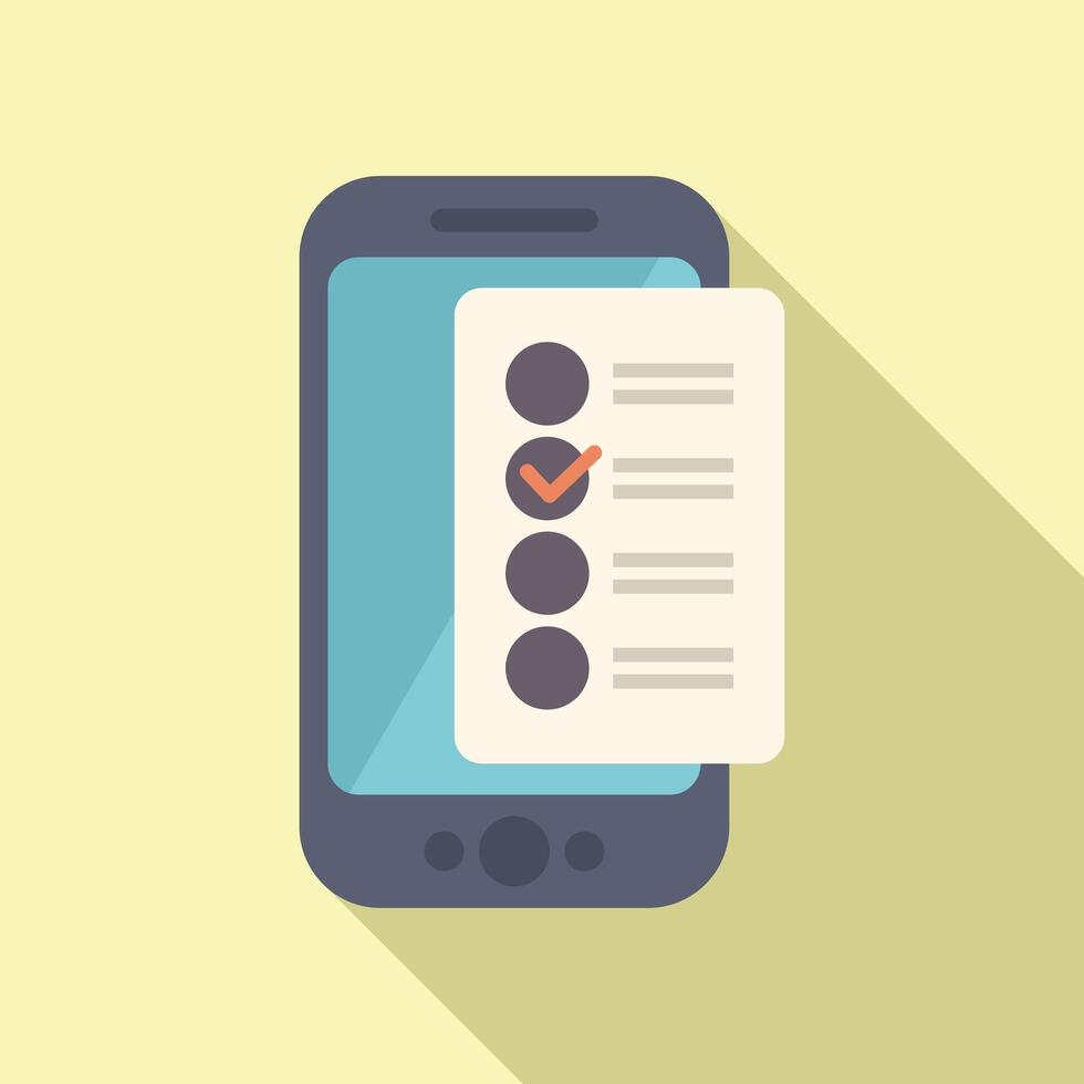 Smartphone displaying checklist for task management and productivity vector