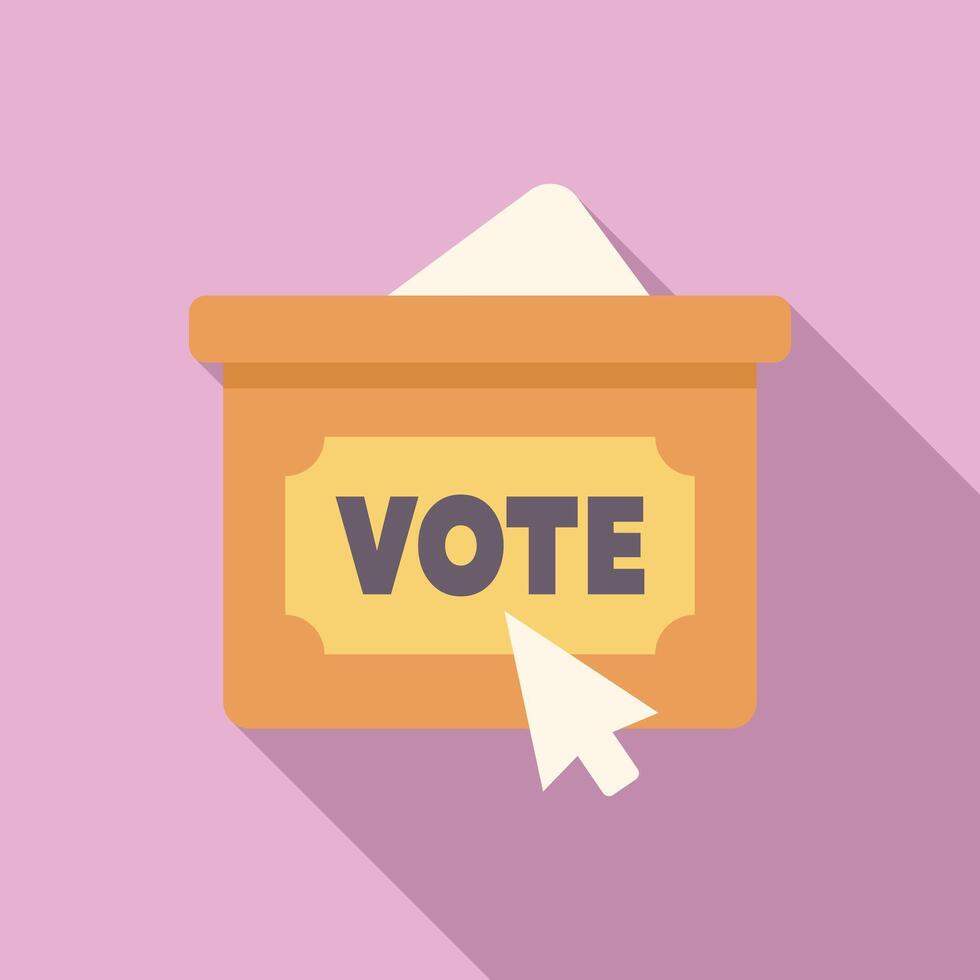 Online voting concept with a cursor pointing a vote box vector