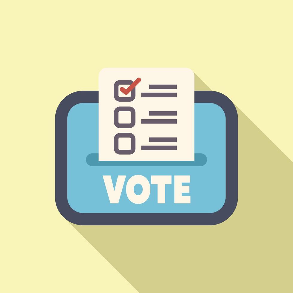 Ballot paper entering a vote ballot box for voting day vector