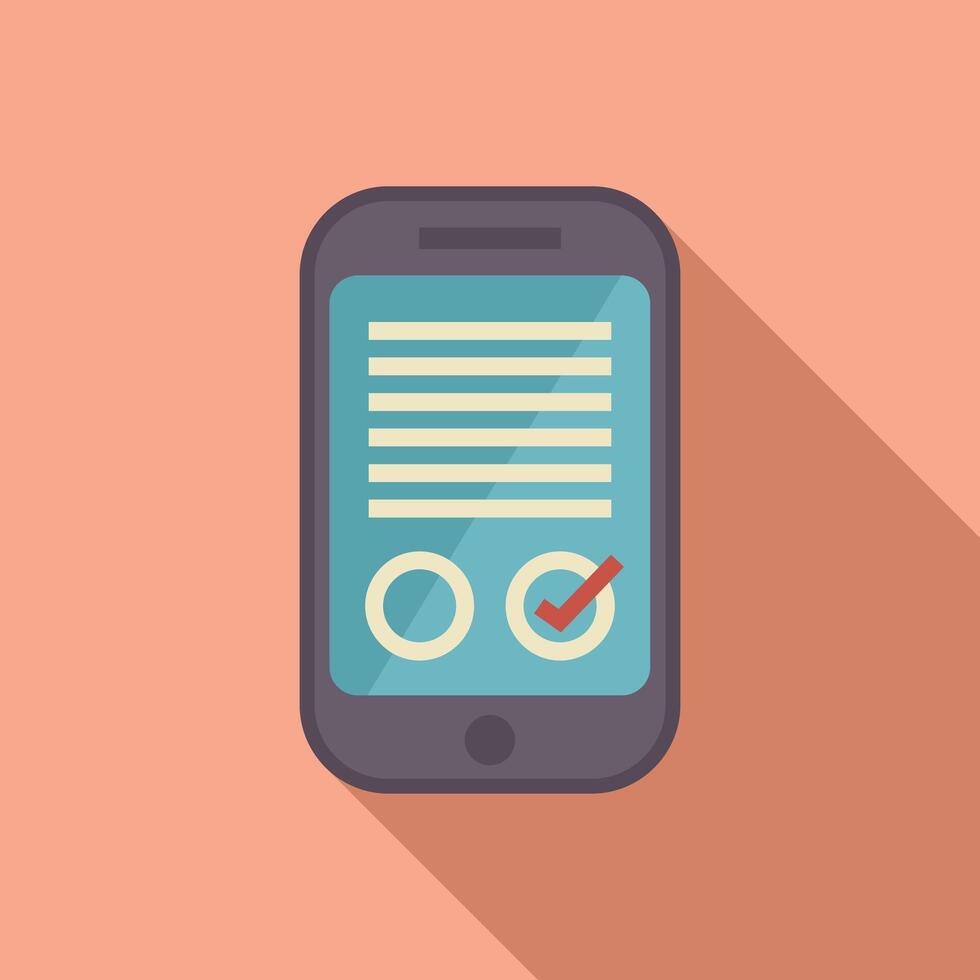Smartphone showing a checklist with one item checked off vector