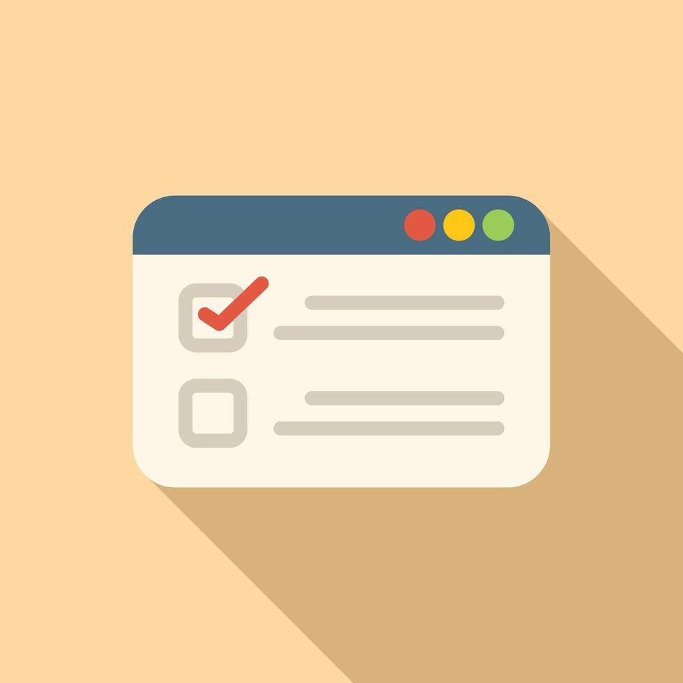 Online survey form with checkboxes being filled on computer screen vector