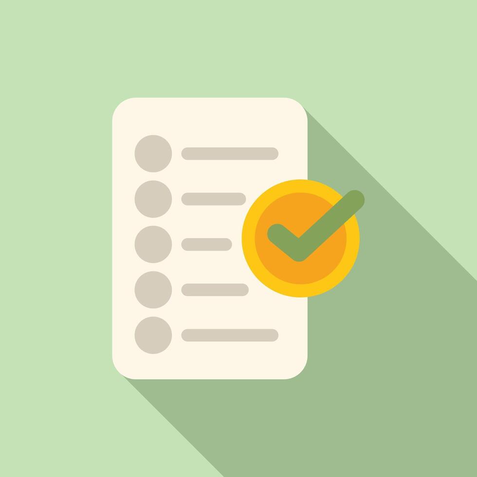 Checklist with approved checkmark icon for task management and completion vector