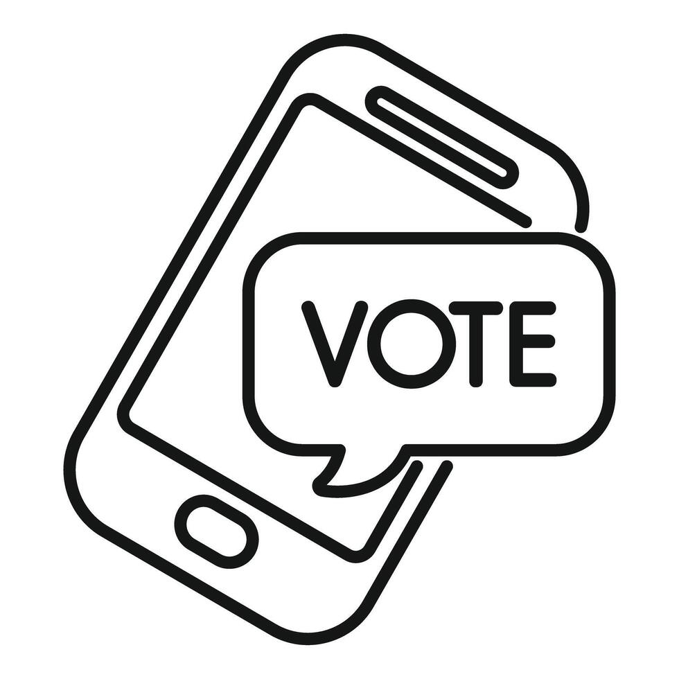 Smartphone showing vote speech bubble for online voting vector