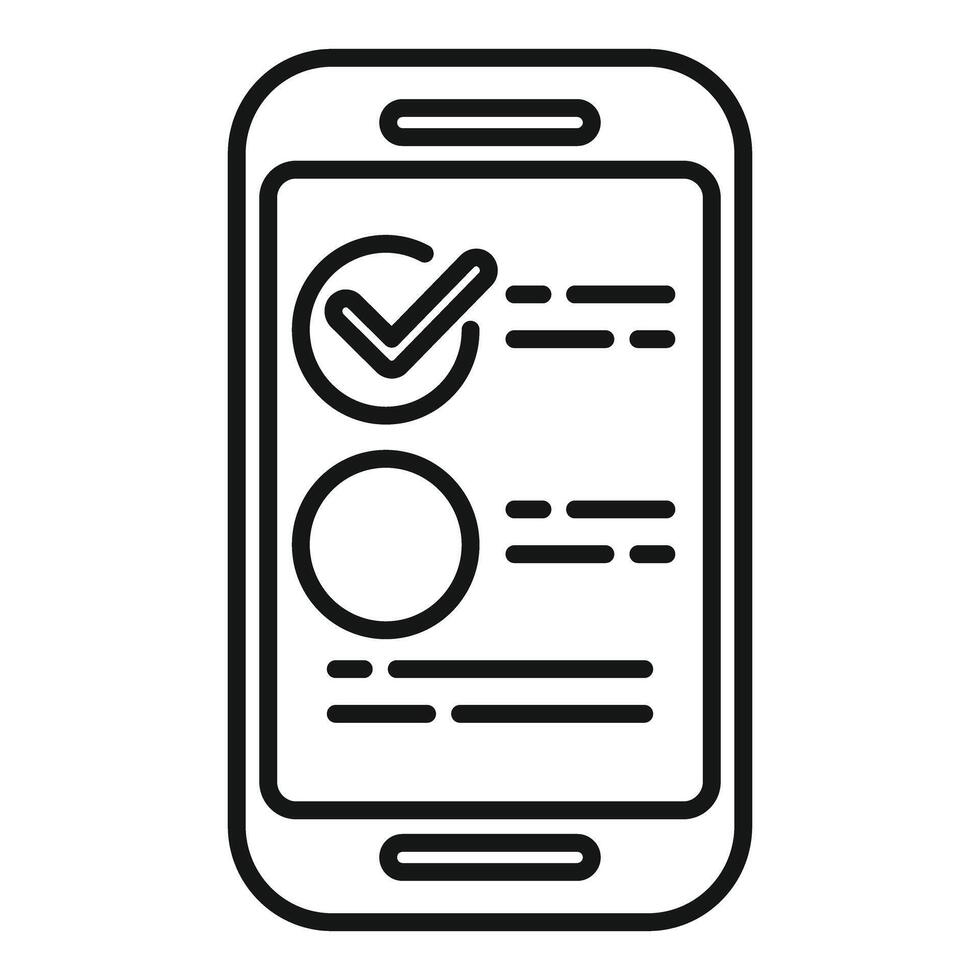 Online survey form showing on smartphone screen for voting or feedback vector