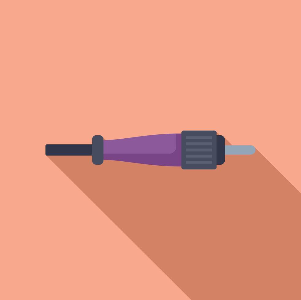 Electric tattoo machine drawing lines on skin in minimalist style vector
