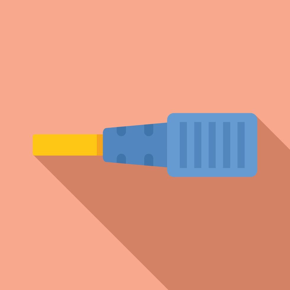 Optical fiber cable connecting into network switch in flat design vector