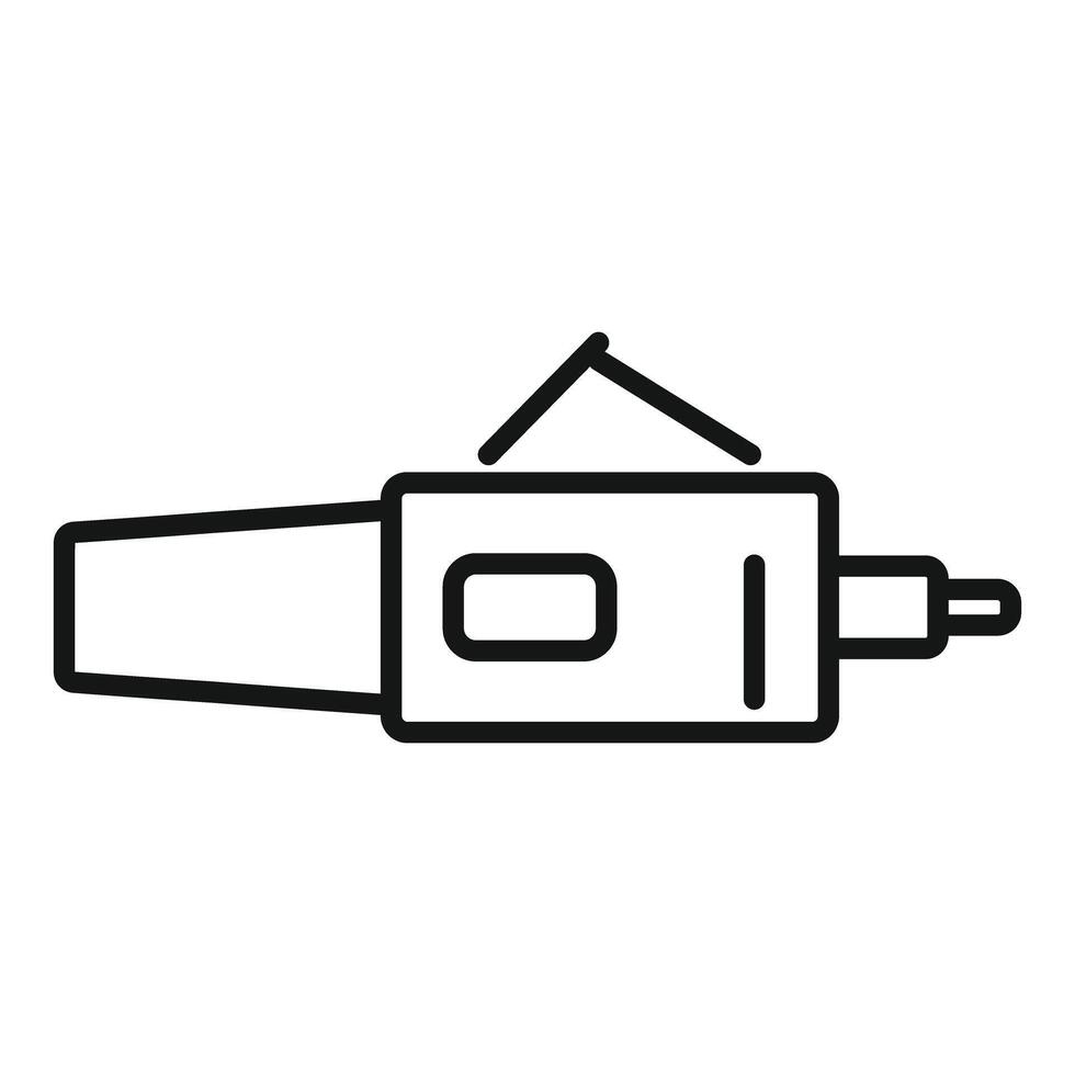 Fiber optic cable splicing machine icon showing optical fiber installation vector