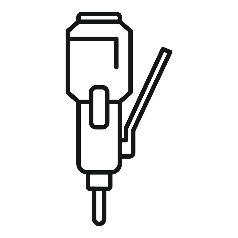 Pneumatic hammer drill using compressed air for construction vector