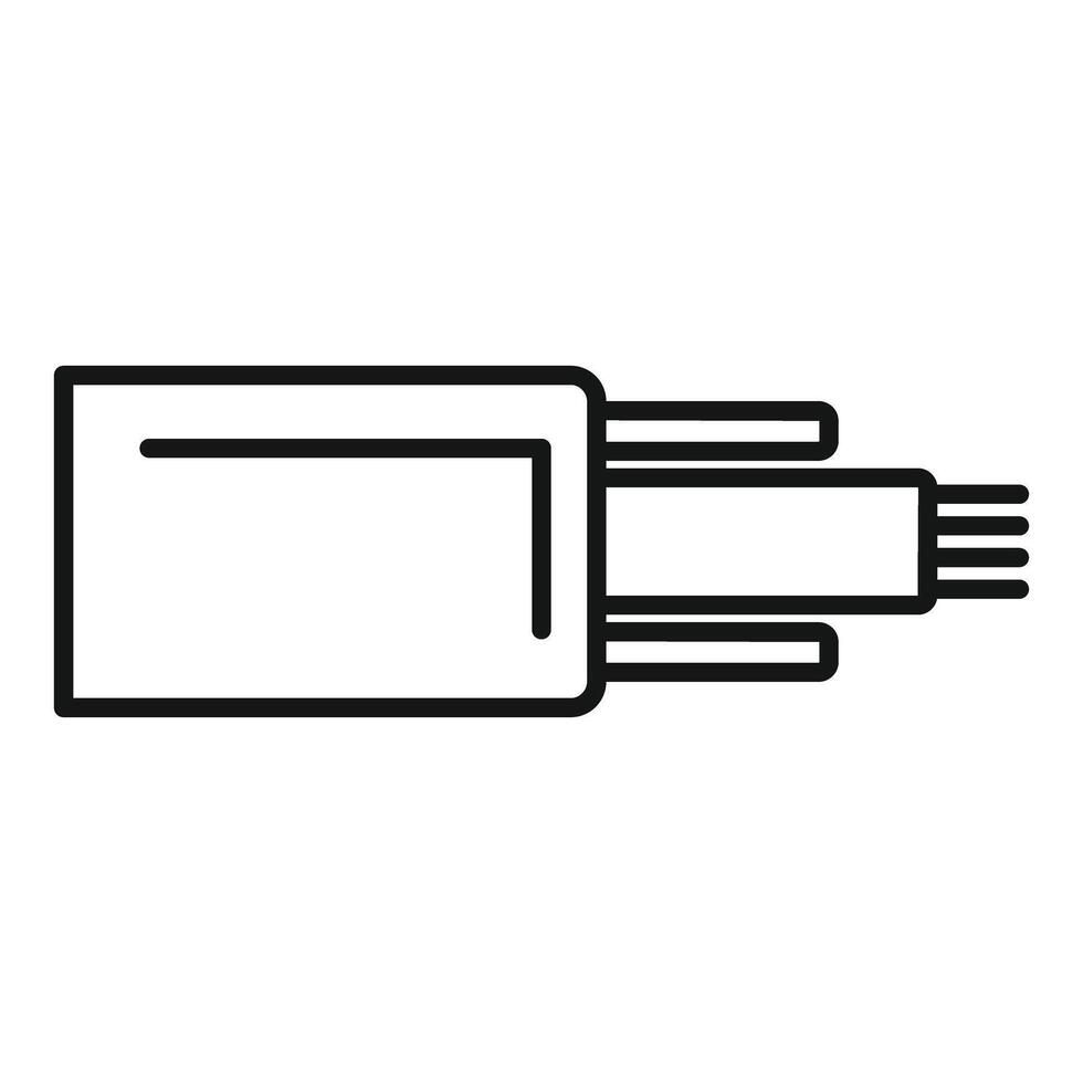 Fiber optic cable connecting into network switch icon vector