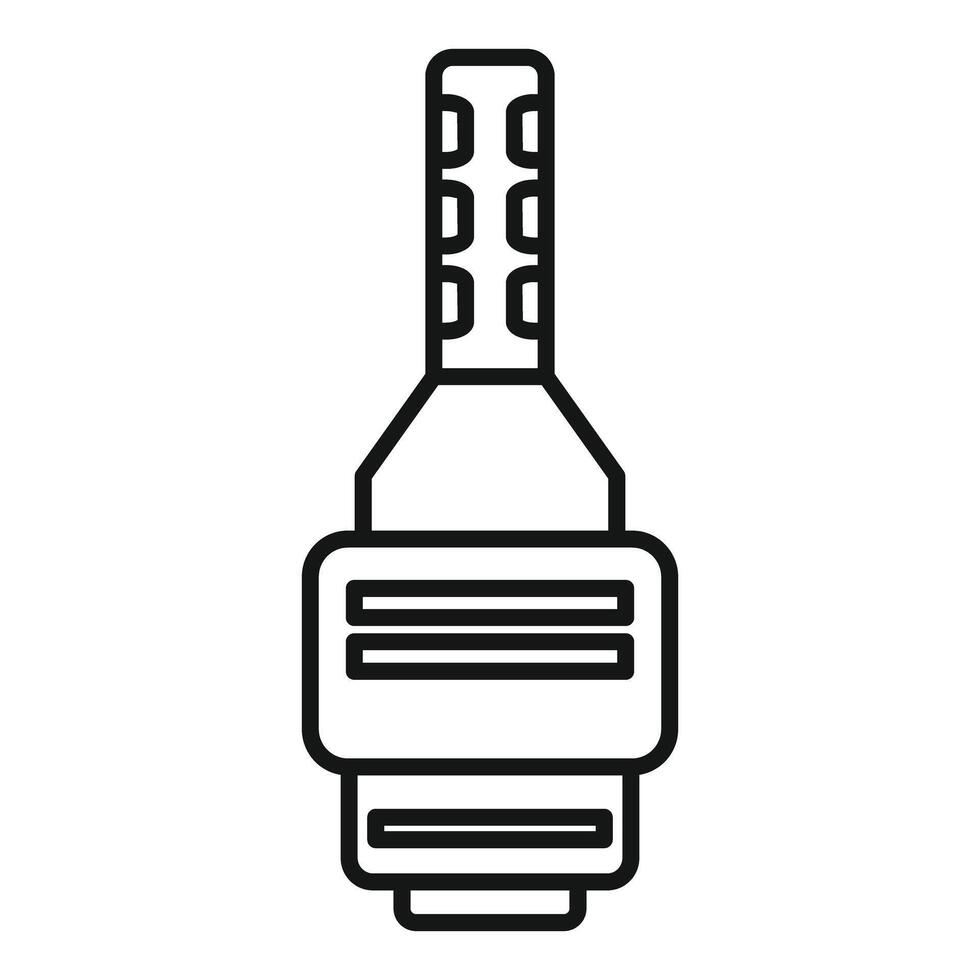 Electronic cigarette cartridge being heated up line icon vector