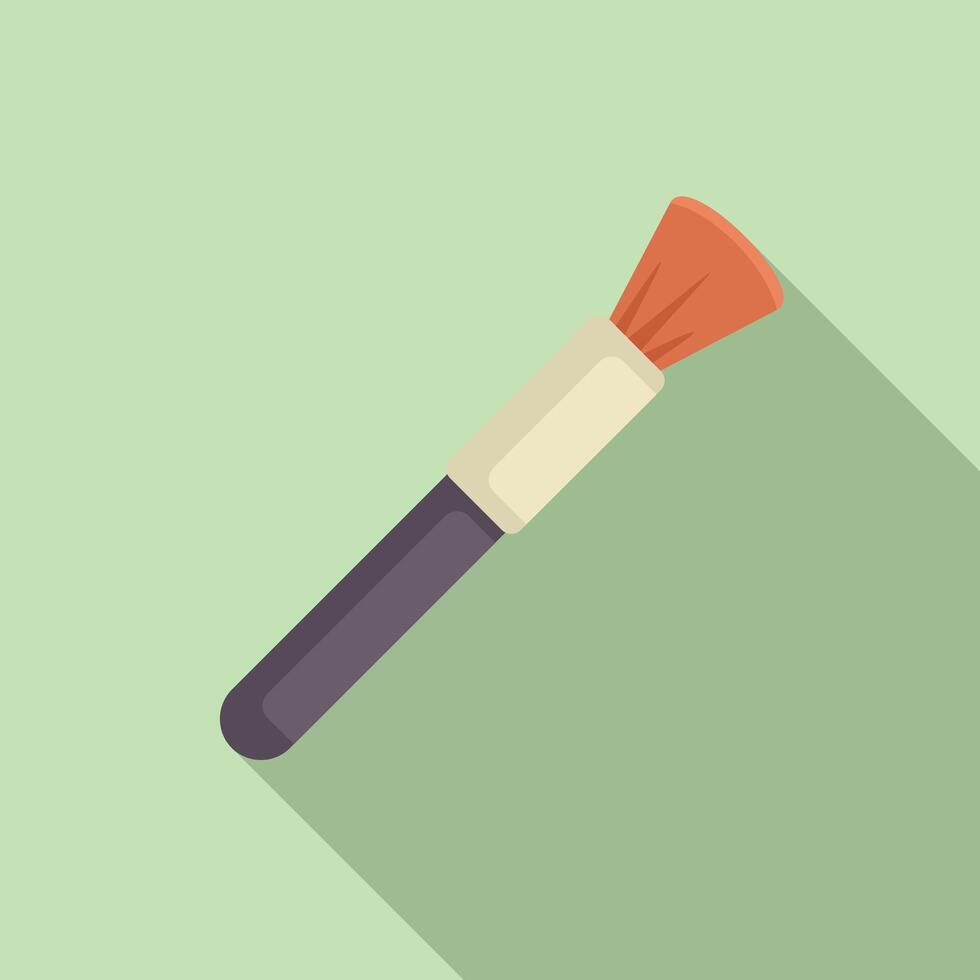 Makeup brush spreading foundation on green background vector