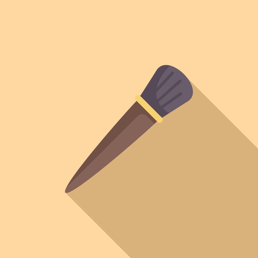 Makeup brush lying diagonally casting long shadow vector