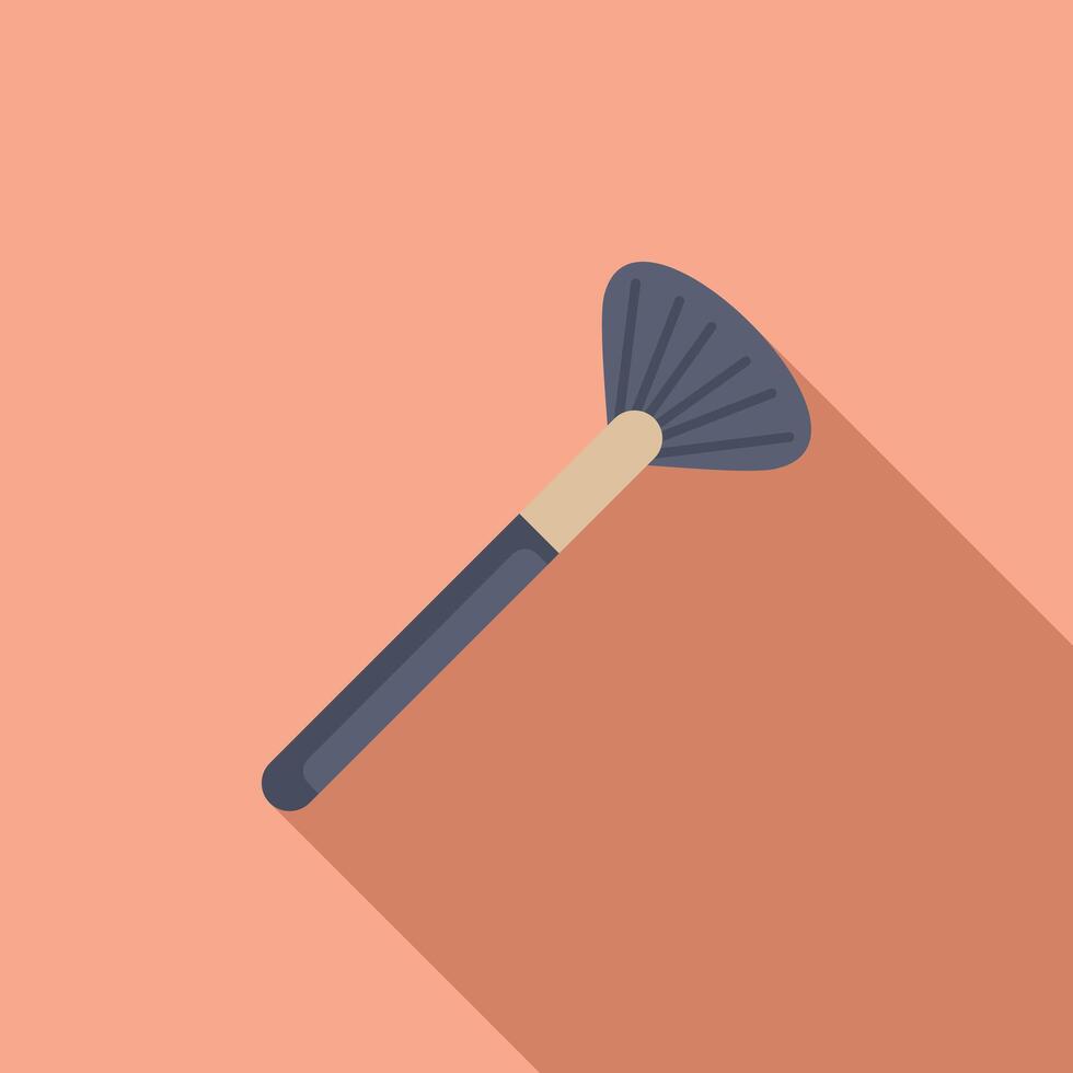 Makeup brush lying diagonally casting a shadow on pink vector