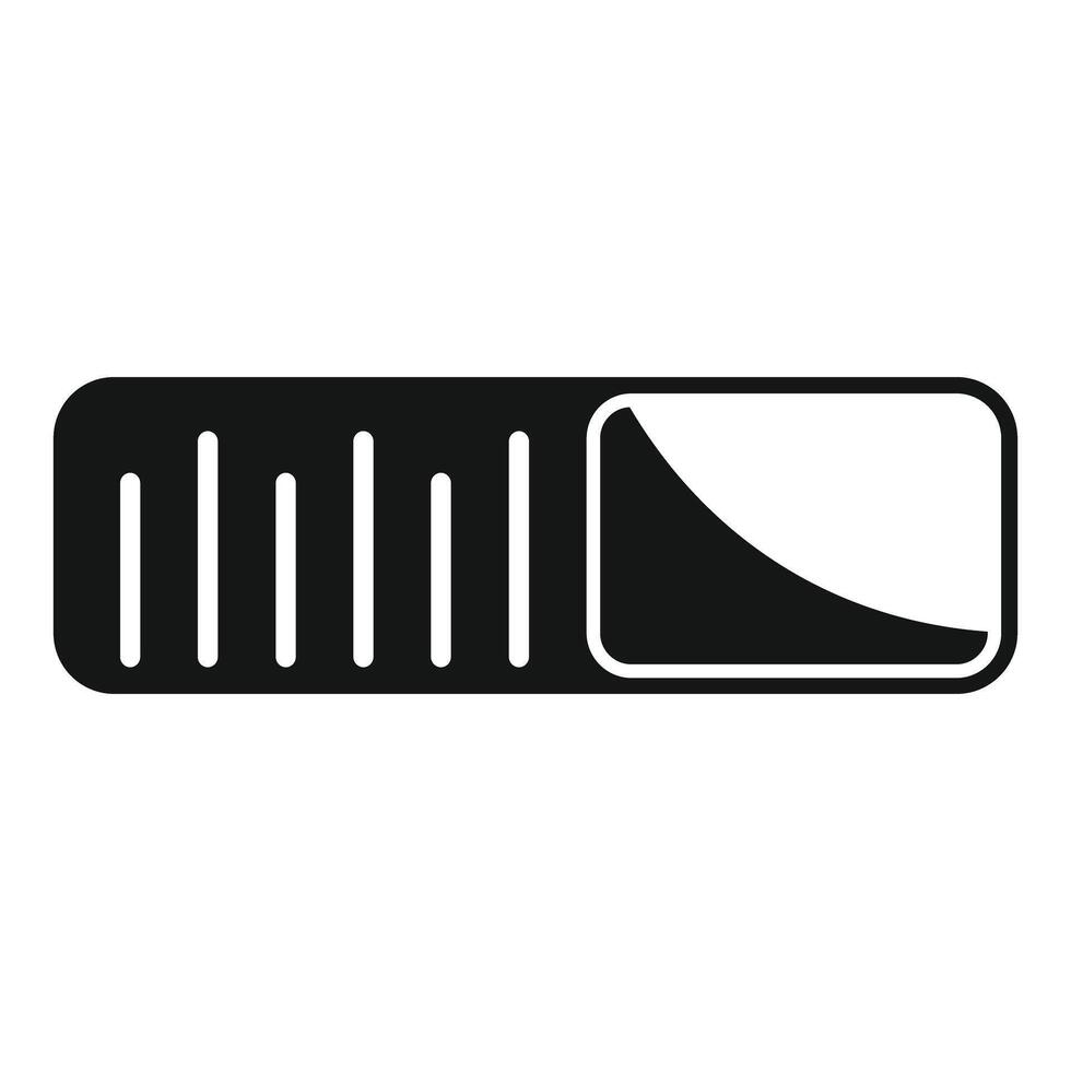 Black loading bar icon showing progress increasing vector