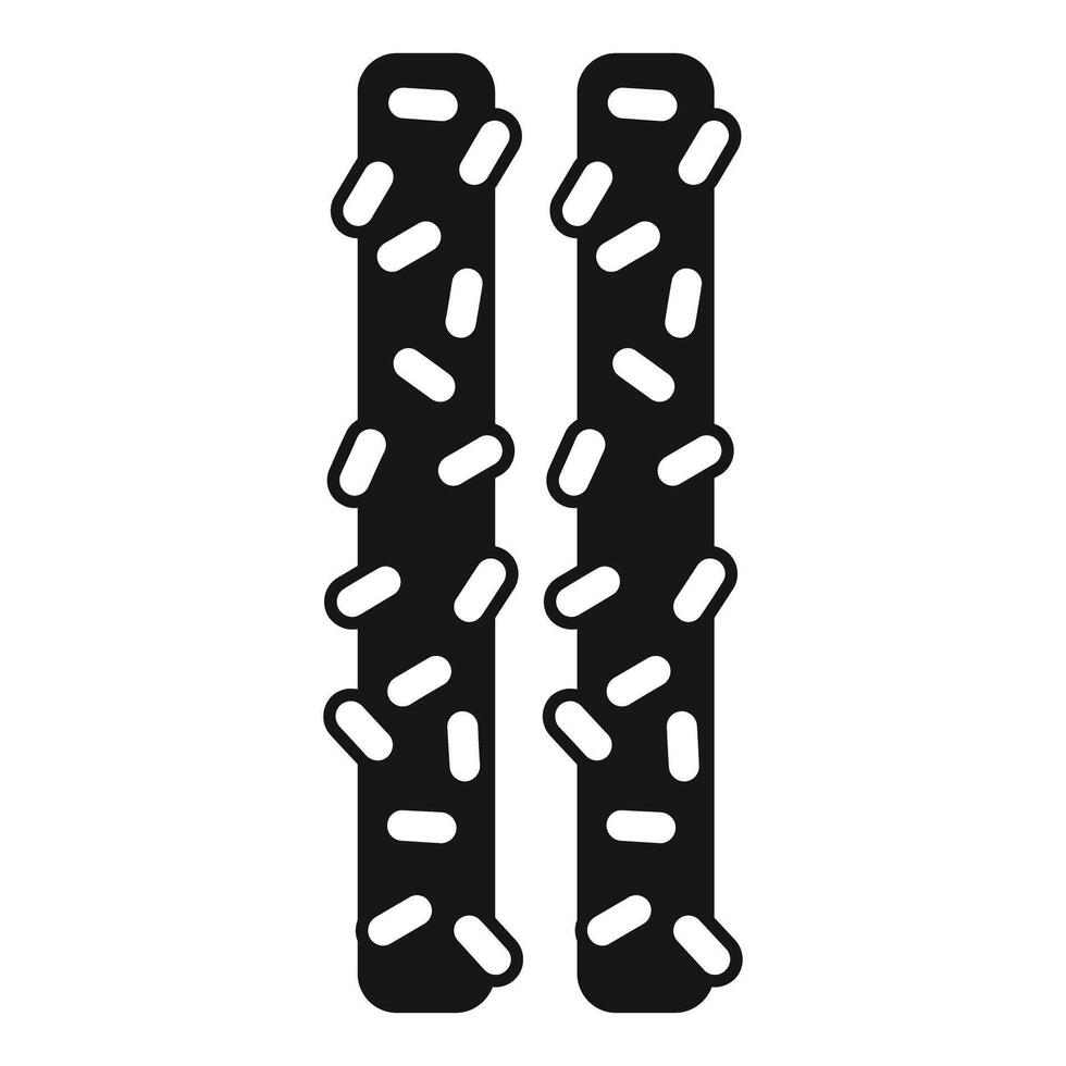 Two chocolate bars covered with white sprinkles are standing upright vector