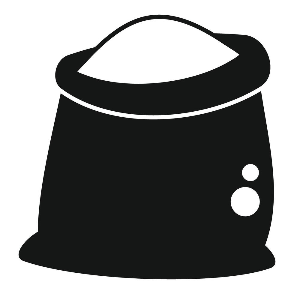 Full sack of flour with patches standing on white background vector
