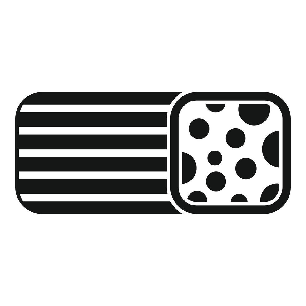 Salami sausage stick showing slices icon glyph style vector