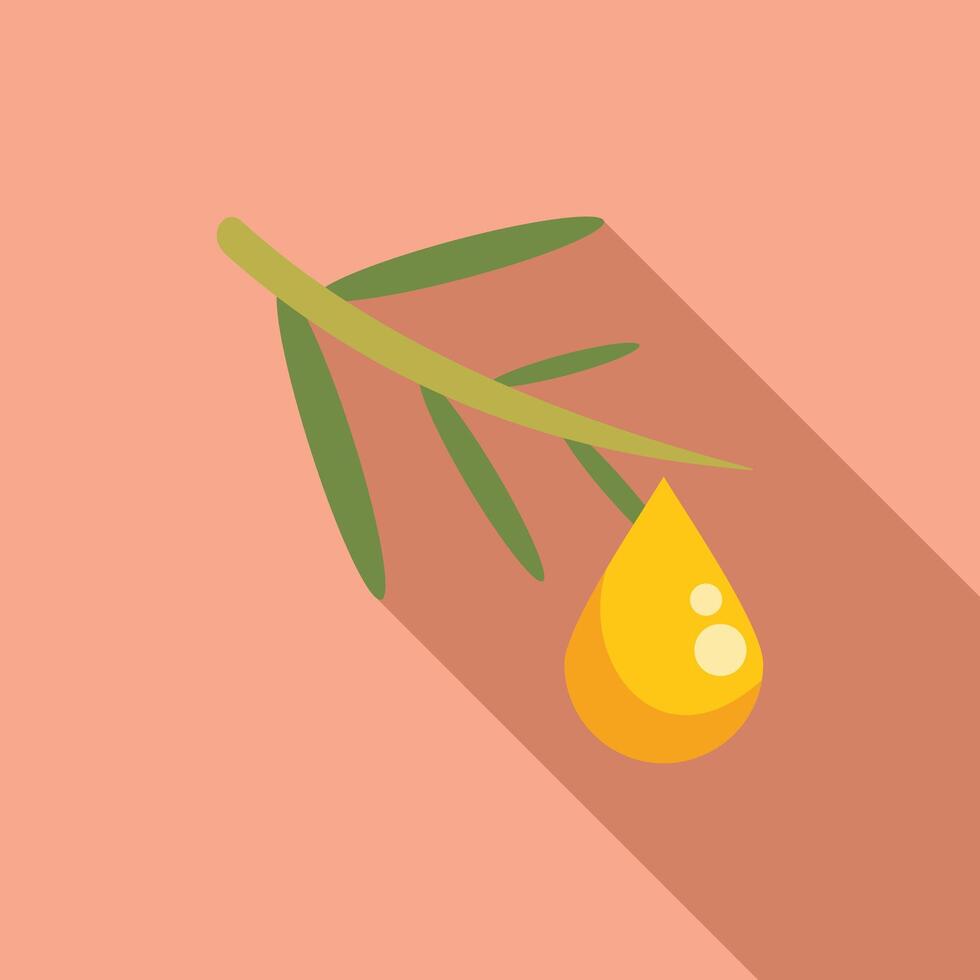 Tea tree essential oil dropping from branch illustration vector