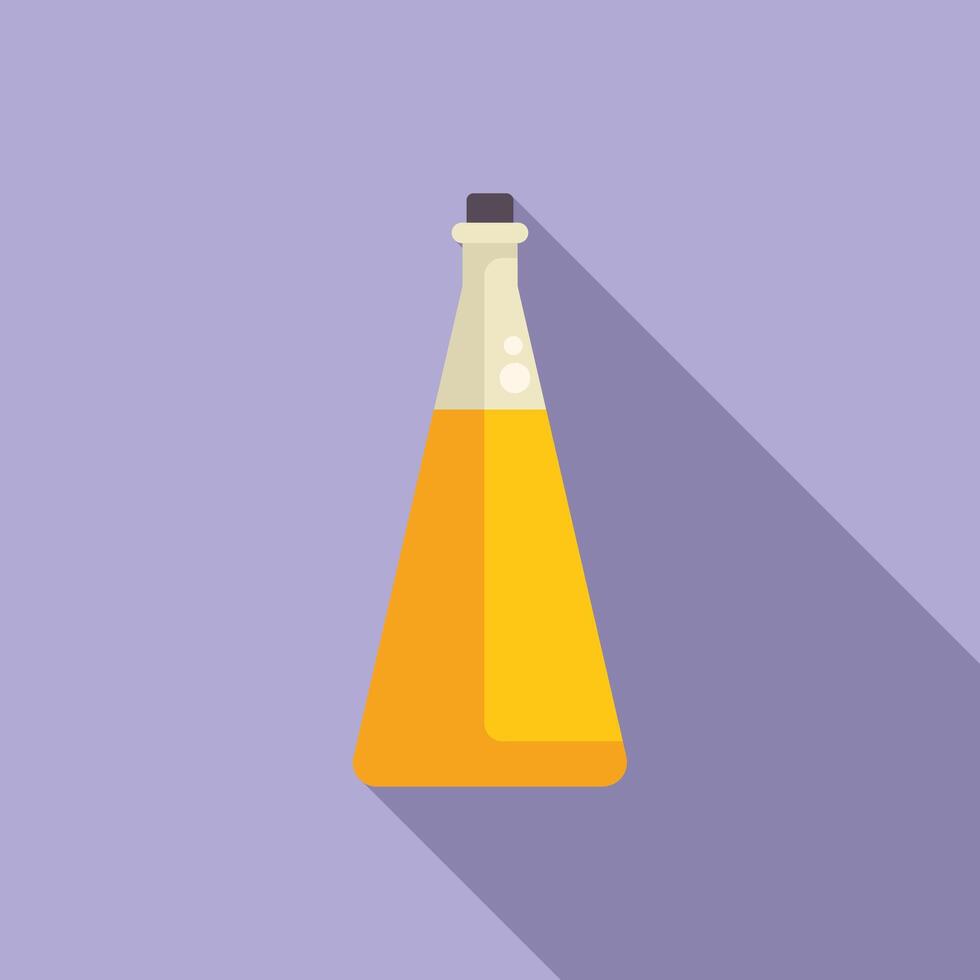 Chemical flask containing yellow liquid is casting shadow vector
