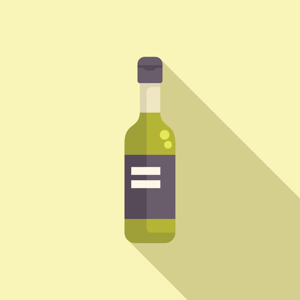 Glass bottle containing olive oil with blank label for branding vector