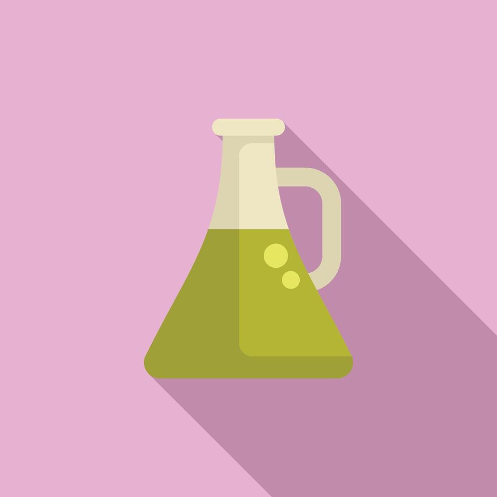 Chemical flask containing green liquid bubbling in a laboratory setting vector