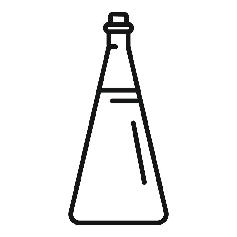 Bottle of vinegar with cork stopper standing on the table vector