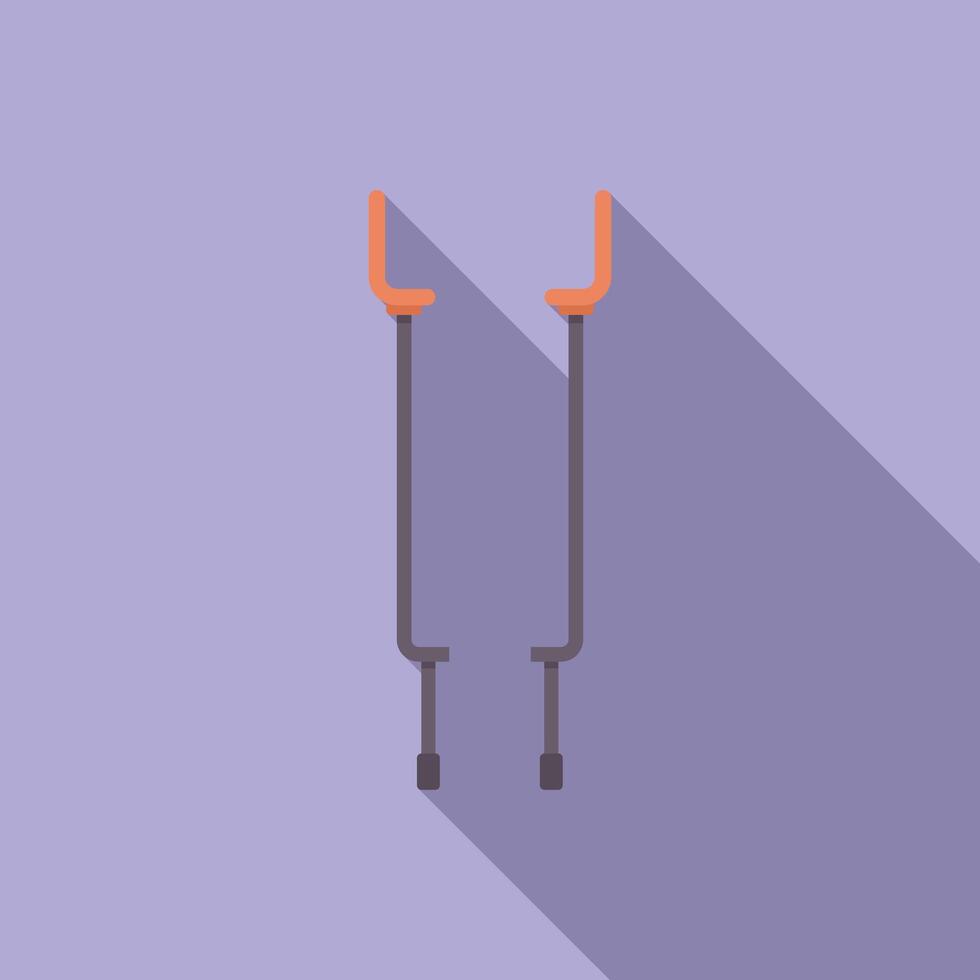 Pair of modern nordic walking sticks with long shadow vector