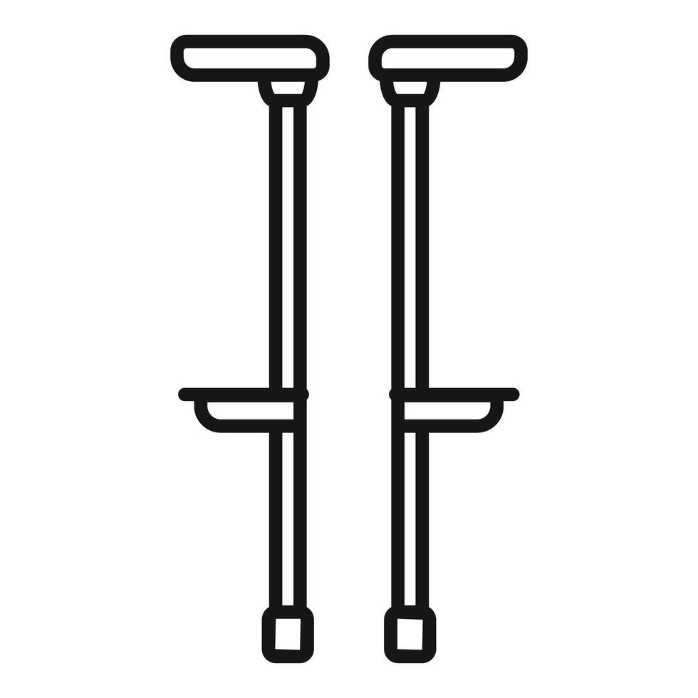Pair of adjustable crutches for medical rehabilitation vector