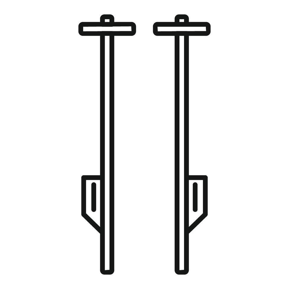 Nordic walking poles icon showing outdoor fitness activity vector