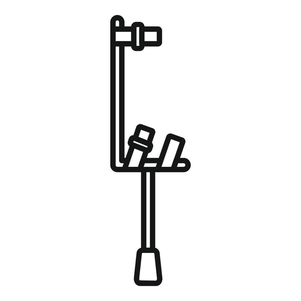 Adjustable metal detector standing upright icon outline vector