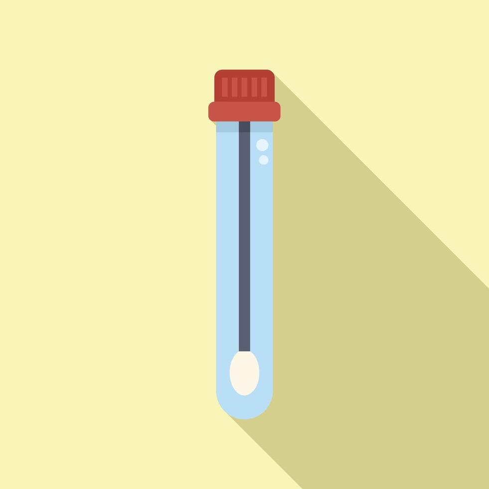 Medical test tube containing cotton swab for collecting samples vector