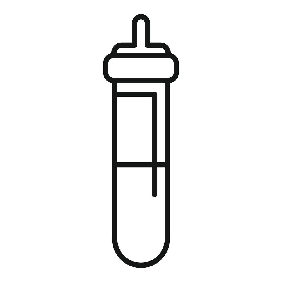 Medical test tube icon showing filled lab equipment for scientific experiment vector