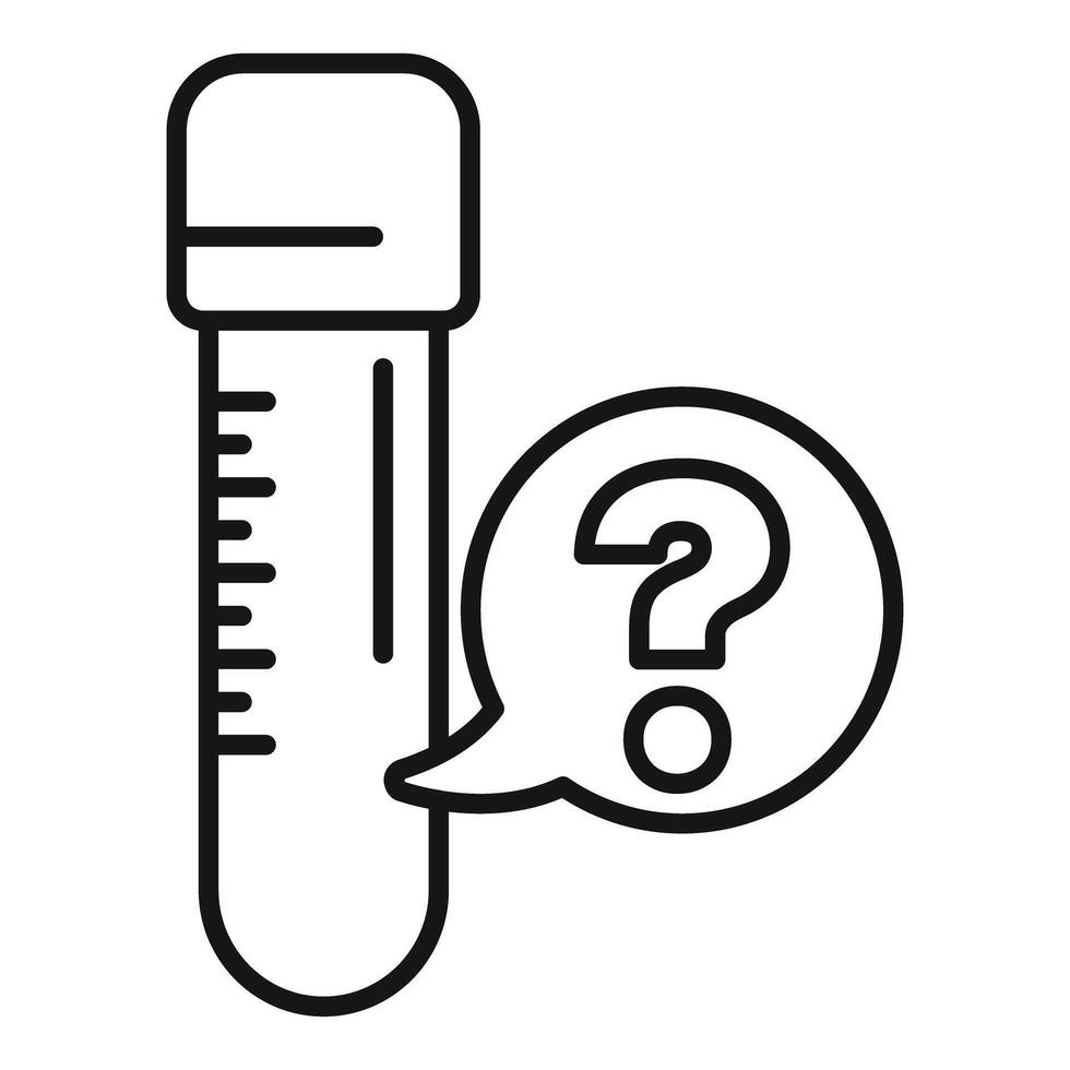 Medical test tube with question mark icon showing uncertainty 47043763