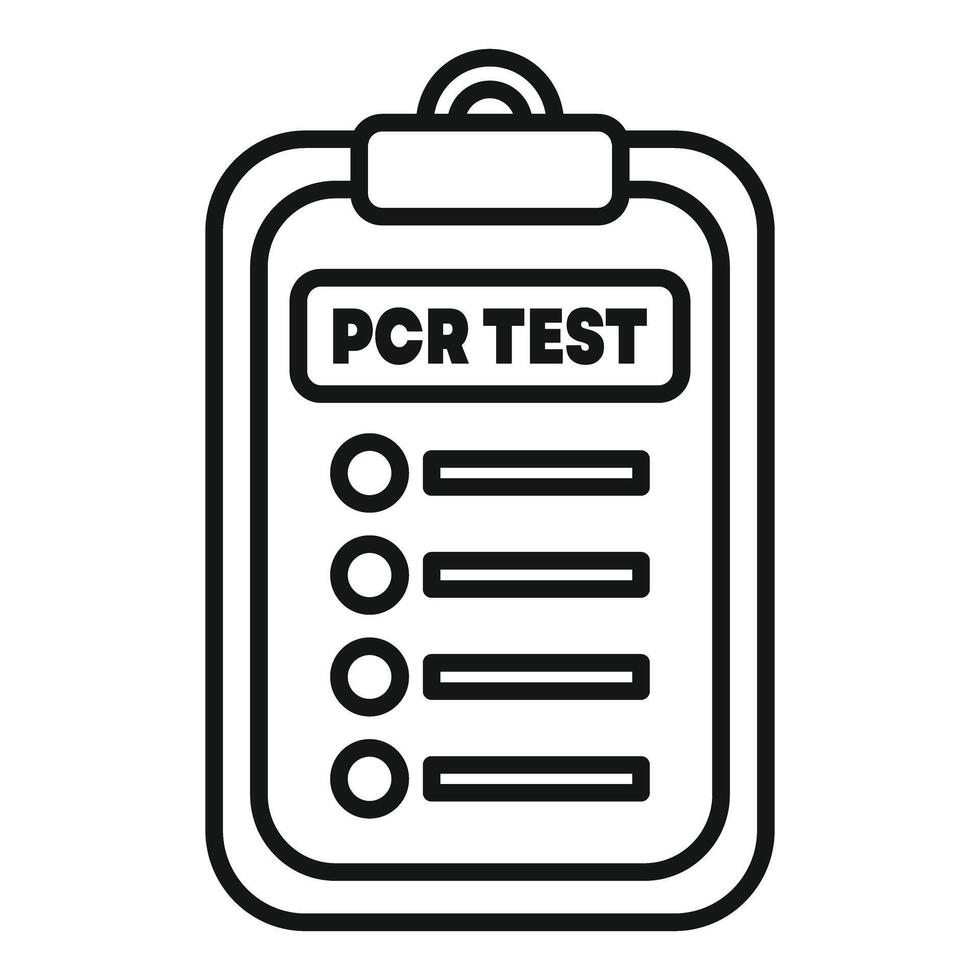 Clipboard showing pcr test results icon vector