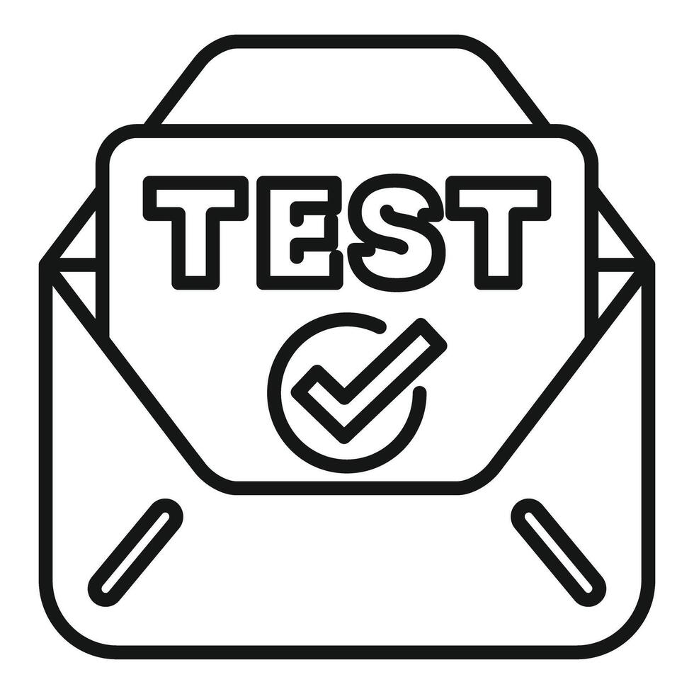 Test exam result mail sending with check mark icon vector