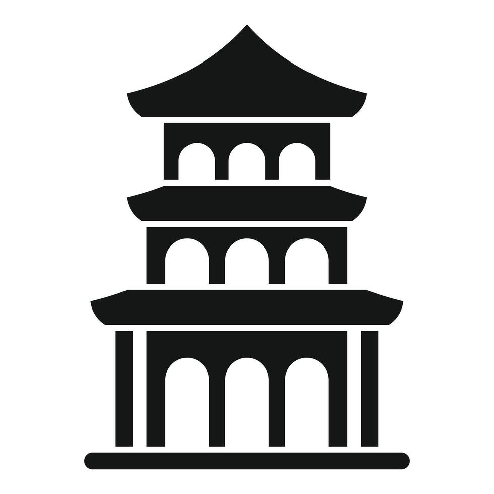 Traditional three tiered pagoda representing asian architecture vector